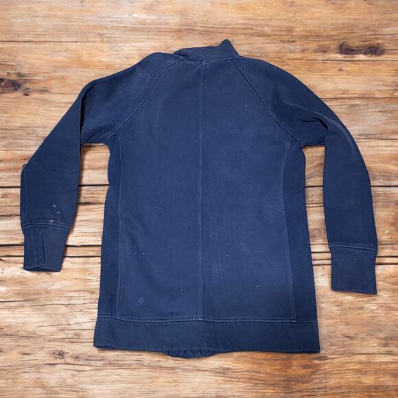 Lululemon Back to it Wrap Sweatshirt Jacket Blue Asymmetrical Zip Up Women's 8 - Picture 2 of 5